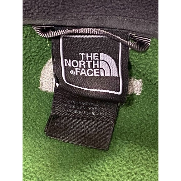 North Face Boys Large Green Black Sweater Full Zip Front Pockets Vintage Jacket - Picture 5 of 10